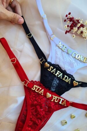 Alternative view of Calcinha fio personalizavel toda em renda