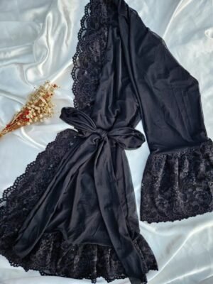Alternative view of Robe preto catiuscia em tule liso