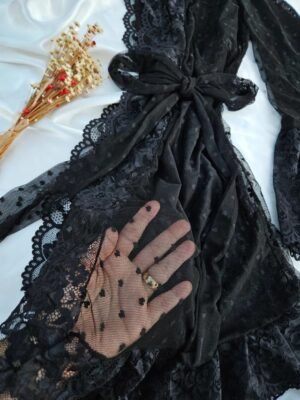 Robe preto catiuscia em tule coraçãozinho