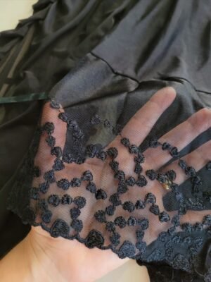 Alternative view of Robe feminino preto em tule dois amores coraçãozinho