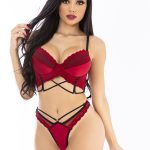 Conjunto com bojo soft cropped em laise - Deluxe