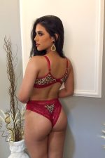 Conjunto de lingerie tule estampado e renda bojo multiformas com calcinha fio - Imagem 2