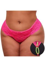 Calcinha Fio Dental Plus Size Tailandesa Rosa Neon Luz Negra Bilha Escuro Tallyta