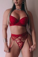 Conjunto sexy Deluxe com bojo cinta-liga e fio - Imagem 4