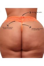 Calcinha Plus Size Laranja Neon Tailandesa Master - Imagem 2