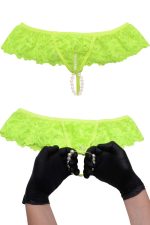 Calcinha Fio dental tailandesa plus size sexy Amarelo Neon Master - Imagem 3