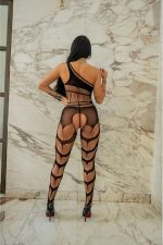 Bodystocking Macacão Sensual Frente Única e Abertura - Imagem 2