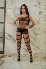 Bodystocking Macacão Sensual Frente Única e Abertura