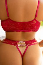 Conjunto plus size sexy desejo goza dentro cropped em renda sem bojo