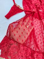 Camisola vermelha em tule coraçãozinho com fio personalizável - Imagem 7