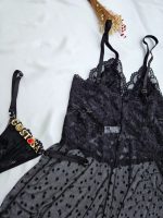 Camisola preta em tule coraçãozinho com fio personalizável - Imagem 4